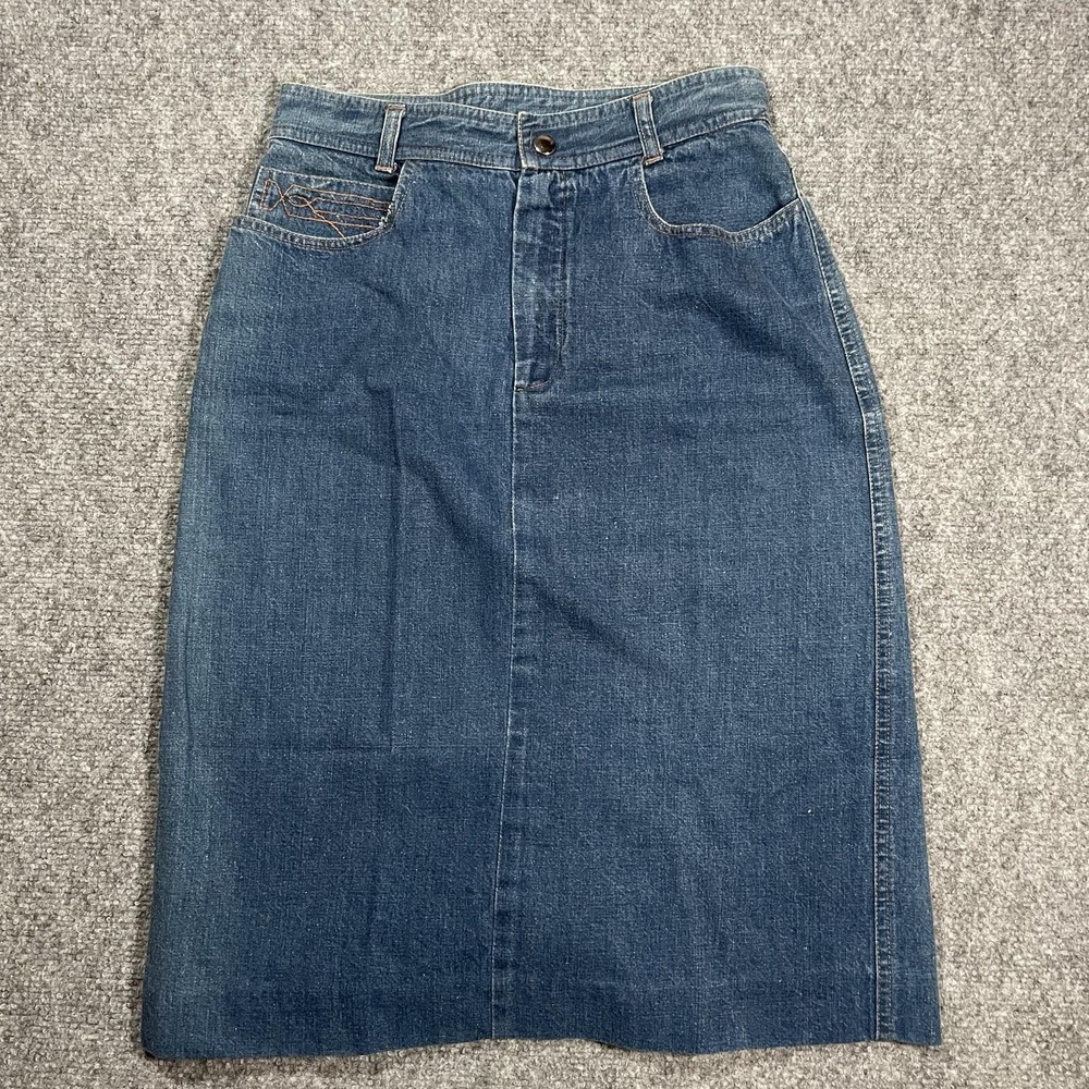 VTG Jag Pencil Skirt Denim Women's Small Blue Jean Western Wear Pencil Skirt